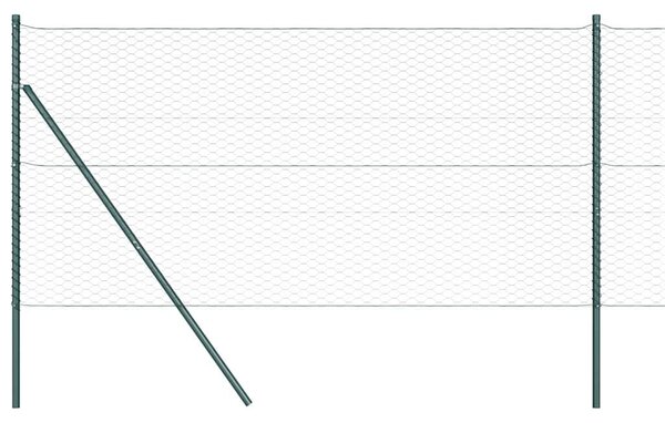 VidaXL Hatszögletű kerítés talajrögzítő 25 x 1,4 m PVC-bevonatos acél