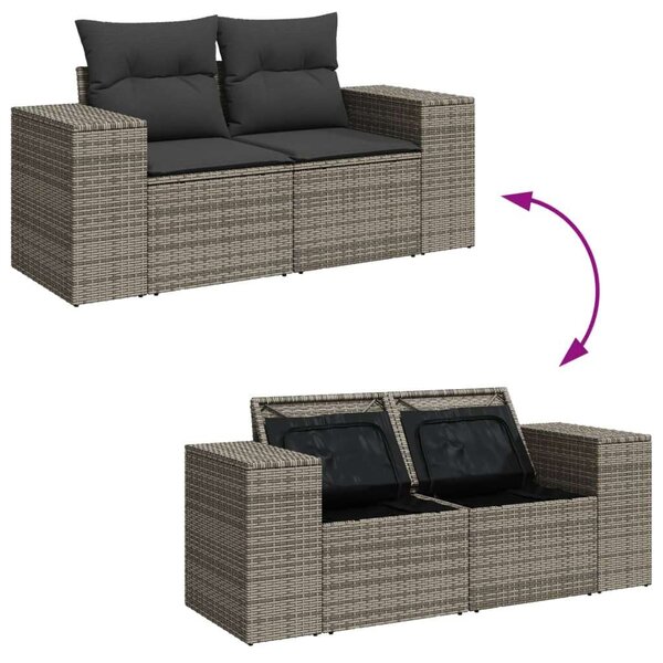 VidaXL 5 részes szürke polyrattan kerti ülőgarnitúra
