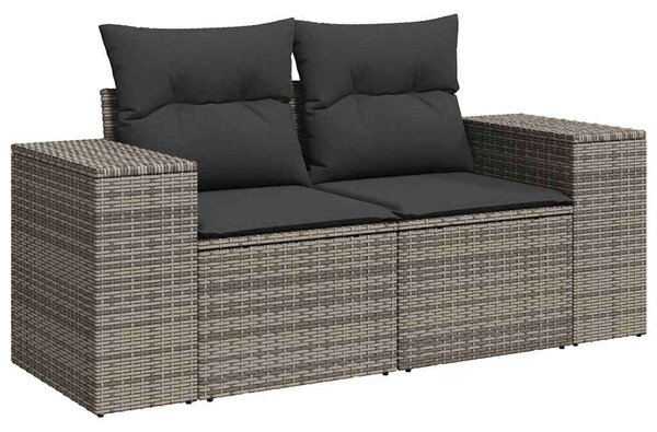VidaXL Polyrattan Kerti Ülőgarnitúra - 9 részes - Szürke