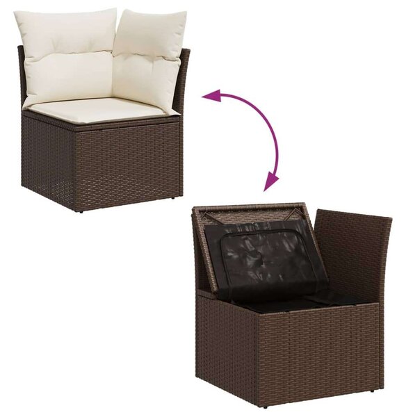 VidaXL Polyrattan Kerti Ülőgarnitúra - 6 személyes - Barna