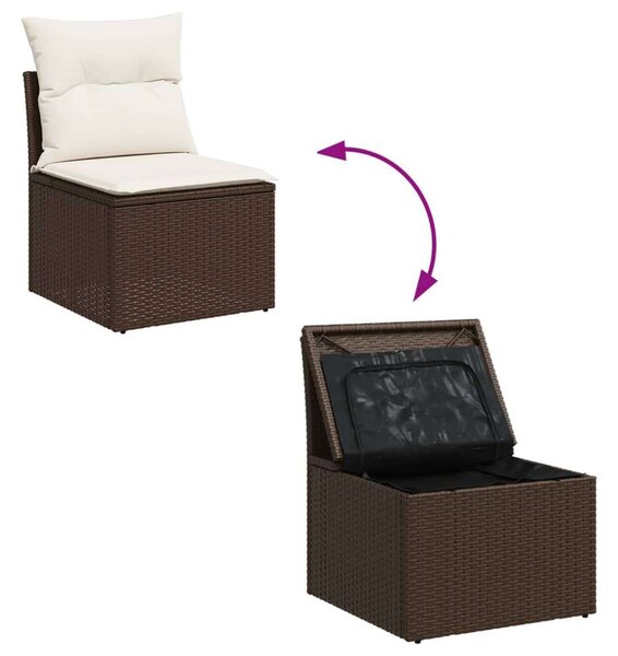 VidaXL Polyrattan Kerti Ülőgarnitúra - 6 személyes - Barna
