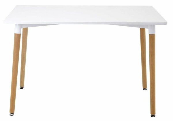 Modern fehér téglalap alakú asztal JUMI, 120x80x72 cm, étkezőbe vagy irodába