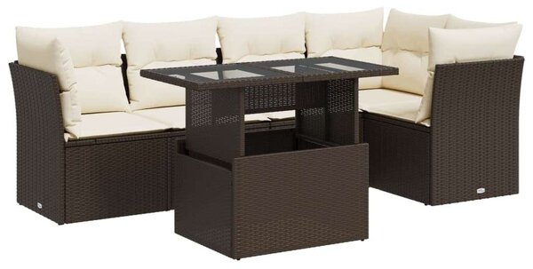 VidaXL Polyrattan Kerti Ülőgarnitúra - 6 személyes - Barna