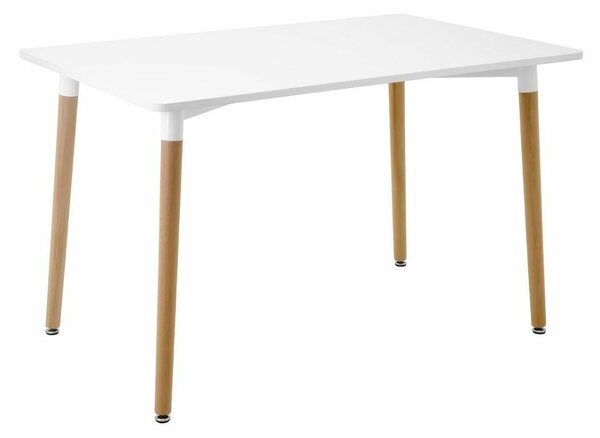 Modern fehér téglalap alakú asztal JUMI, 120x80x72 cm, étkezőbe vagy irodába