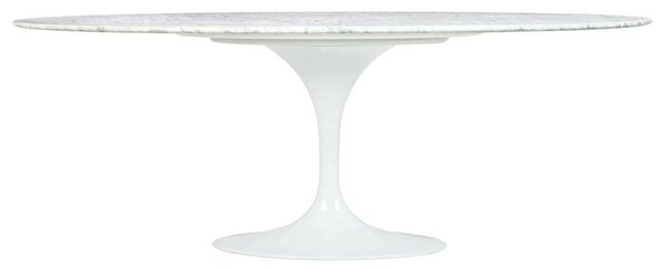 TULIP ELLIPSE MARBLE CARRARA fehér asztal - ovális márványlap, fém