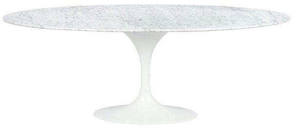 TULIP ELLIPSE MARBLE CARRARA fehér asztal - ovális márványlap, fém