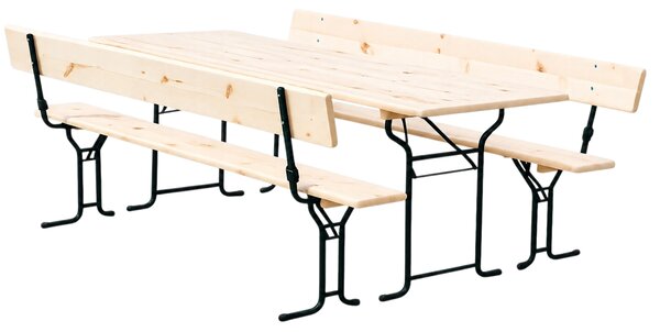 LUX söröző szett 220x70 cm - tömör lucfenyő - asztal + pad háttámlával