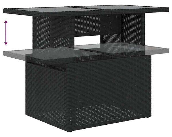 VidaXL Polyrattan Kerti Ülőgarnitúra - 9 részes - Fekete