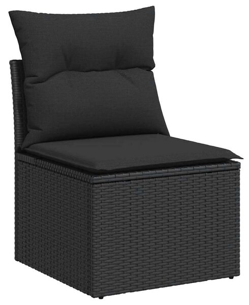 VidaXL Polyrattan Kerti Ülőgarnitúra - 7 részes - Fekete