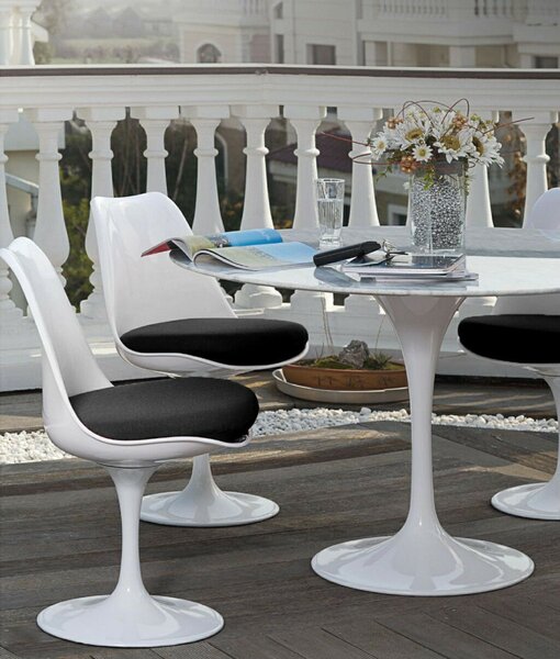 King Home Tulip Marble 120 Carrara étkezőasztal márvány fehér