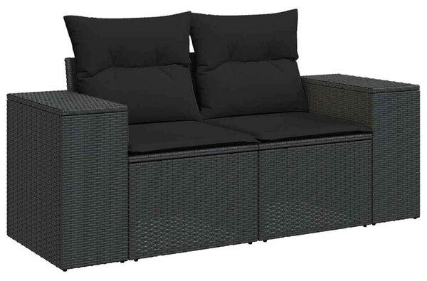 VidaXL Polyrattan Kerti Ülőgarnitúra - 4 részes - Fekete