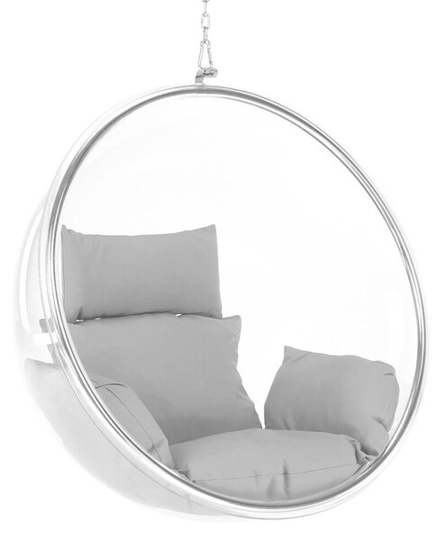 BUBBLE NEW TYP 1 Függő fotel, átlátszó / ezüst / szürke