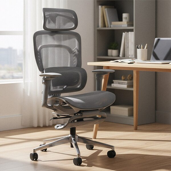 Ergonomikus irodai szék, hálós szövet masszázs funkcióval, szürke