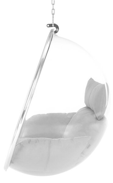 BUBBLE NEW TYP 1 Függő fotel, átlátszó / ezüst / szürke
