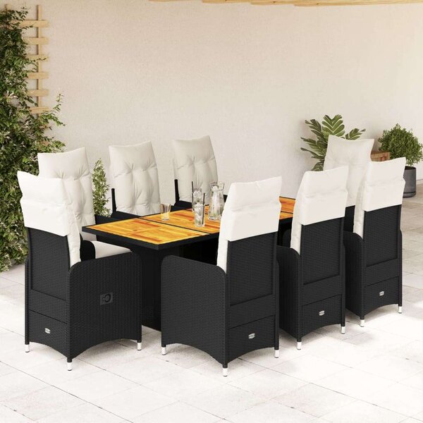 VidaXL Polyrattan Kerti Bútor - 9 részes Bisztró készlet