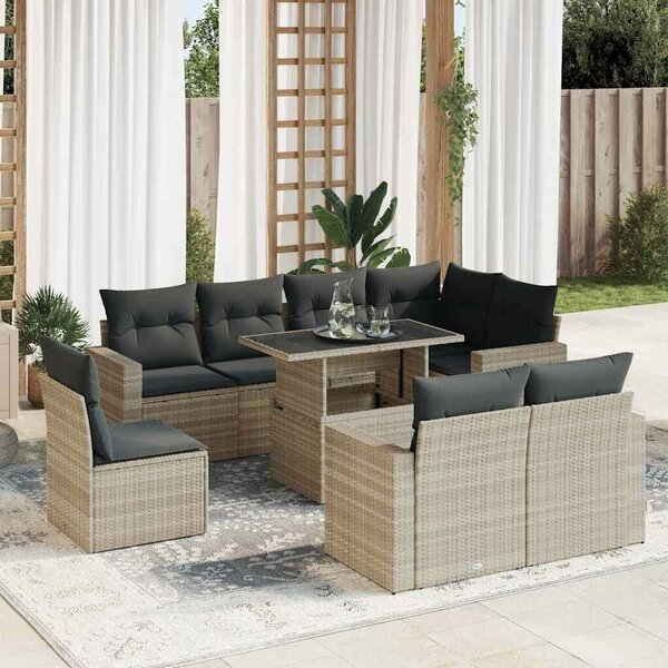 VidaXL Polyrattan Kerti Ülőgarnitúra - 9 részes