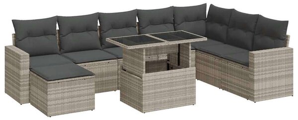 VidaXL Polyrattan Kerti Ülőgarnitúra - 9 részes