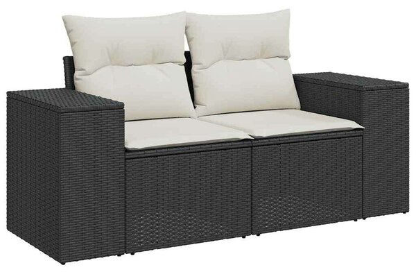 VidaXL Polyrattan Kerti Ülőgarnitúra - 9 részes - Fekete