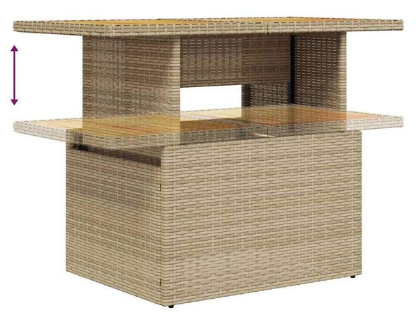 VidaXL 5 részes Polyrattan Kerti Ülőgarnitúra - Bézs