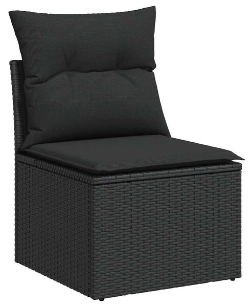 VidaXL Polyrattan Kerti Ülőgarnitúra - 6 részes - Fekete