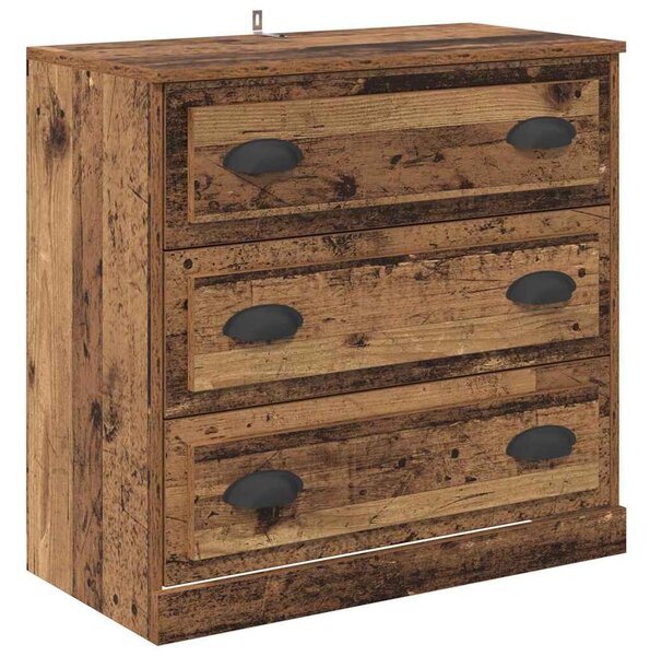 VidaXL Széf fiókkal Öreg fa 70 x 35,5 x 67,5 cm Faanyag