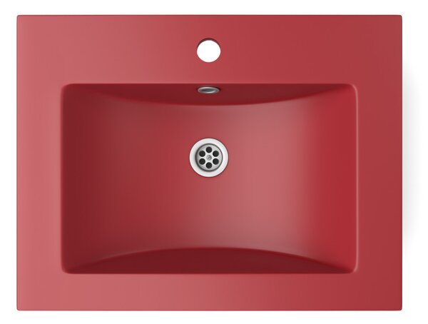 Gránit mosdó NERO Aqua + szifon - 61 x 46 cm (piros)