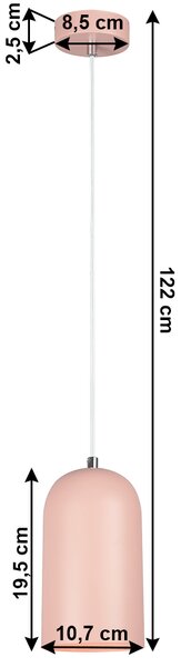 Függőlámpa, rózsaszín, LUKEN