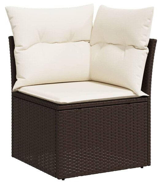 VidaXL 5 részes barna polyrattan kerti ülőgarnitúra párnával