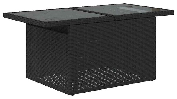 VidaXL 10 részes fekete polyrattan kerti ülőgarnitúra párnákkal