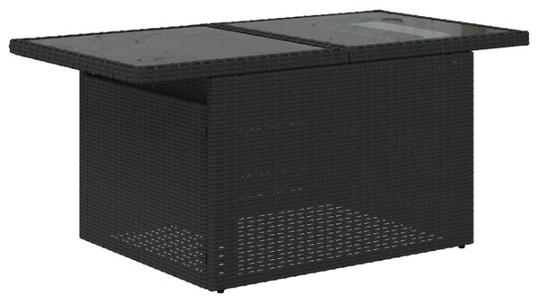 VidaXL 6 részes fekete polyrattan kerti ülőgarnitúra párnákkal