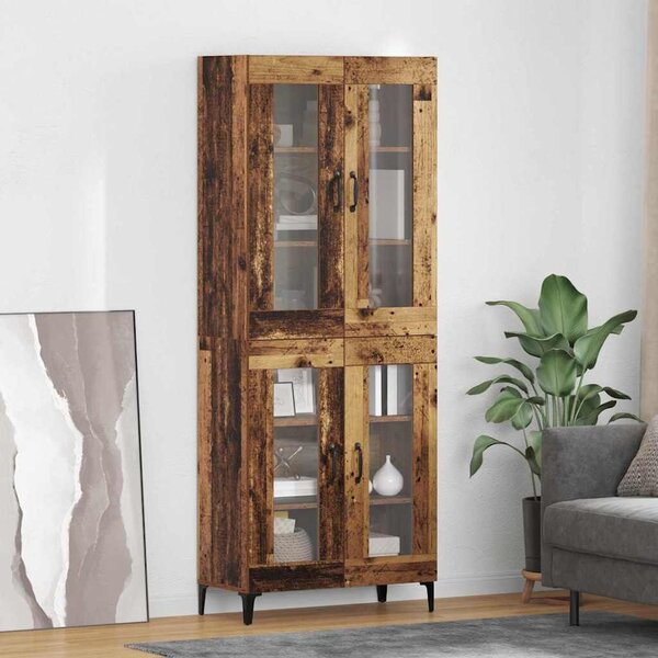 VidaXL Magasfiú Falra szerelhető Öreg fa 69,5 x 34 x 180 cm Faanyag