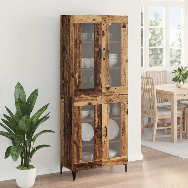 VidaXL Magasfiú Falra szerelhető Öreg fa 69,5 x 34 x 180 cm Faanyag
