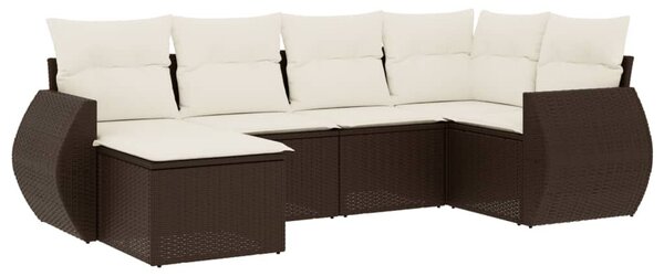 VidaXL 6 részes barna polyrattan kerti ülőgarnitúra párnával