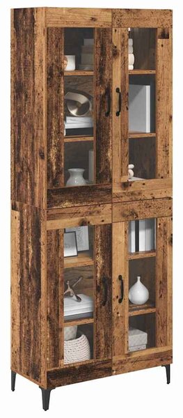 VidaXL Magasfiú Falra szerelhető Öreg fa 69,5 x 34 x 180 cm Faanyag