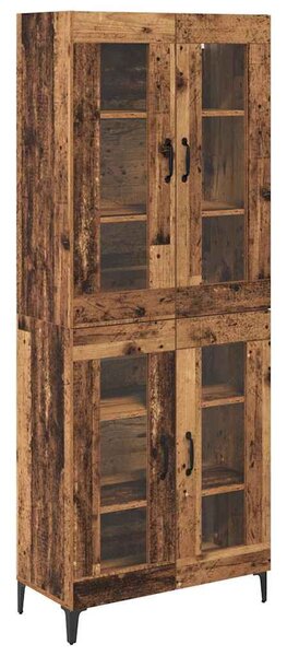 VidaXL Magasfiú Falra szerelhető Öreg fa 69,5 x 34 x 180 cm Faanyag
