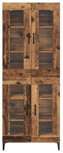 VidaXL Magasfiú Falra szerelhető Öreg fa 69,5 x 34 x 180 cm Faanyag