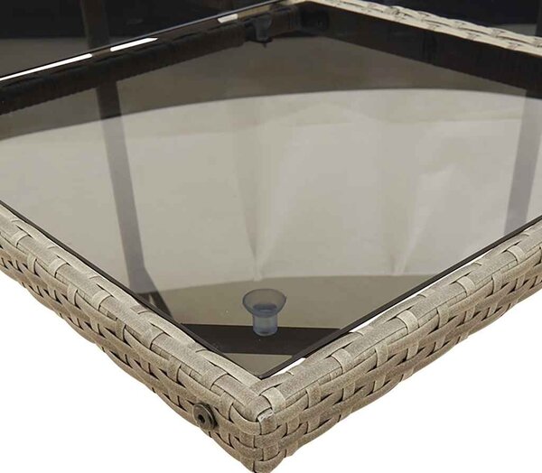 VidaXL 15 db szürke polyrattan kerti étkezőgarnitúra párnákkal