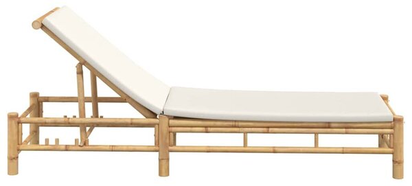 VidaXL bambusz napozóágy párnákkal 55x199x30 cm