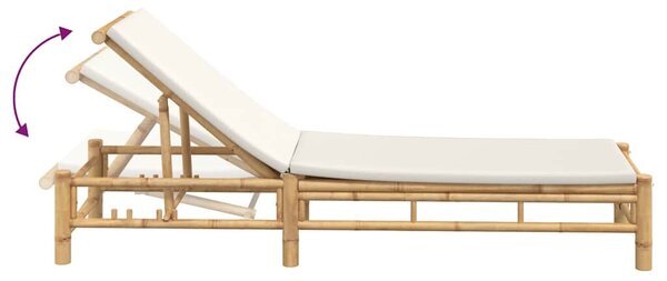 VidaXL bambusz napozóágy párnákkal 55x199x30 cm