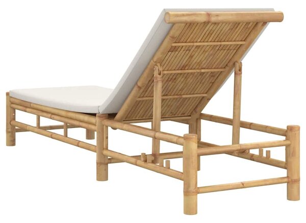 VidaXL bambusz napozóágy párnákkal 55x199x30 cm