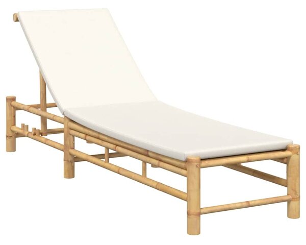 VidaXL bambusz napozóágy párnákkal 55x199x30 cm