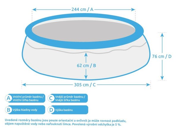 Marimex Tampa medence 3,05 x 0,76 m RATAN tartozékok nélkül