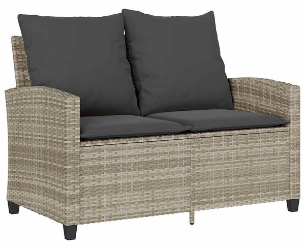 VidaXL 6 részes világosszürke polyrattan kerti ülőgarnitúra párnákkal