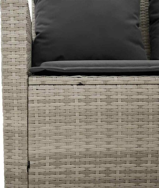 VidaXL 6 részes világosszürke polyrattan kerti ülőgarnitúra párnákkal