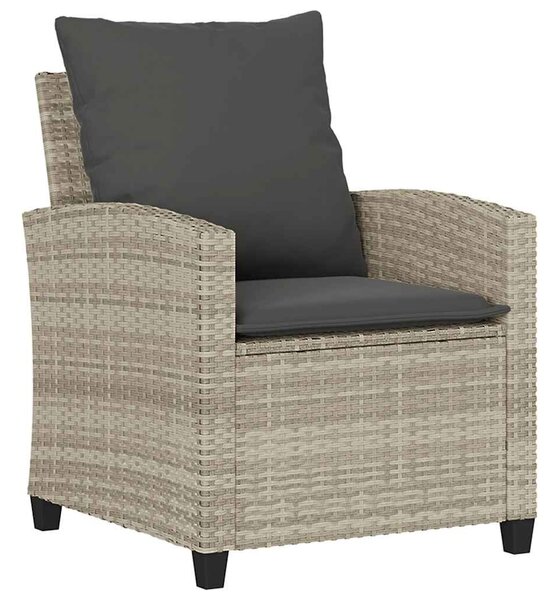 VidaXL 6 részes világosszürke polyrattan kerti ülőgarnitúra párnákkal