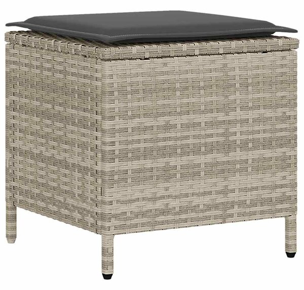 VidaXL 6 részes világosszürke polyrattan kerti ülőgarnitúra párnákkal