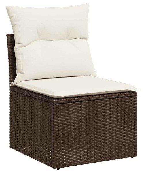 VidaXL 10 részes barna polyrattan kerti ülőgarnitúra párnákkal