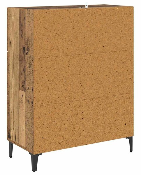 VidaXL Széf fiókkal Öreg fa 69,5 x 34 x 90 cm Műszaki fa és vas
