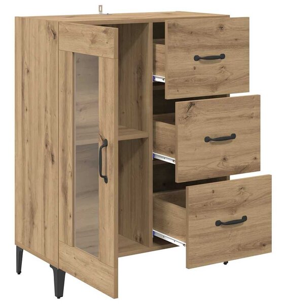 VidaXL Széf Artisan tölgy 69,5 x 34 x 90 cm Műszaki fa és vas