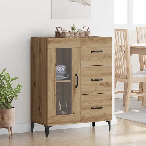 VidaXL Széf Artisan tölgy 69,5 x 34 x 90 cm Műszaki fa és vas